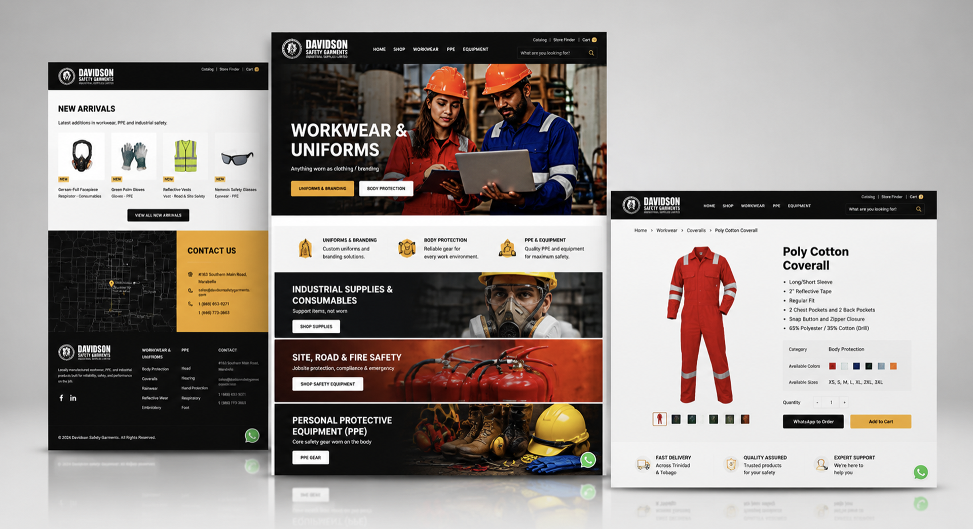 Davidson Safety Garments website homepage